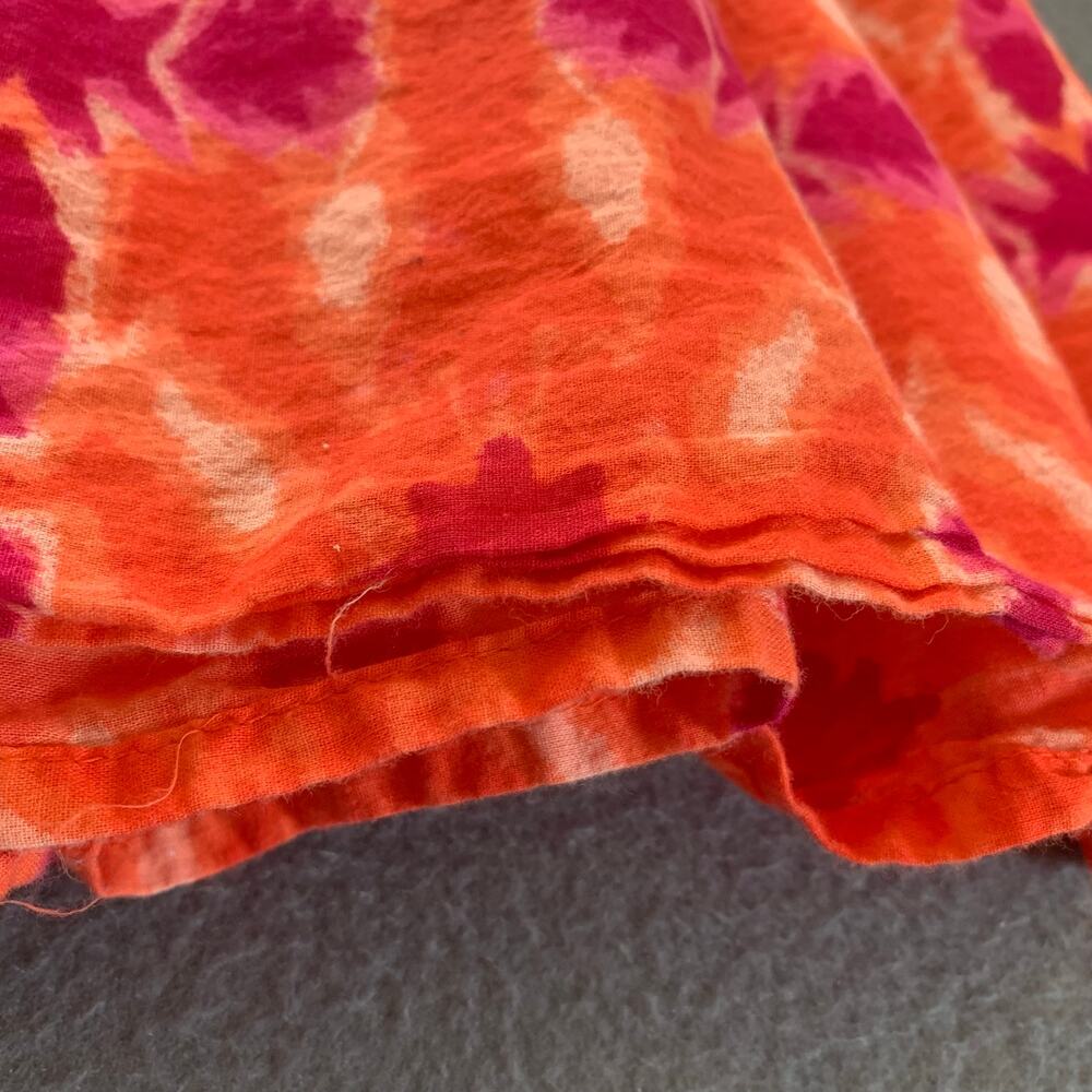 Jane Ashley Boho Tiered Skirt Petite Small Orange Pink Tie Dye Festival Cotton - Picture 6 of 9